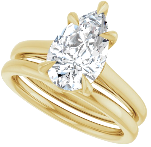 Sužadėtuvių Žiedas „Claw-Pong“ 14k yellow gold Pear 11.5mm x 7mm (10)