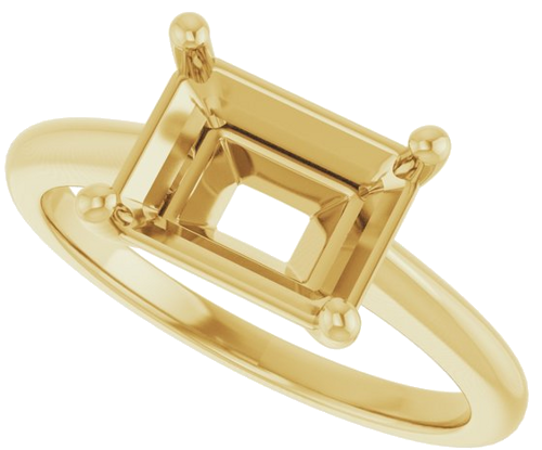 Sužadėtuvių Žiedas „Solitaire“ 14k yellow gold Emerald 9mm x 7mm (5)