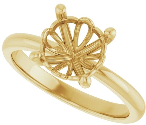 Sužadėtuvių Žiedas 14k yellow gold Round 8.2mm (5)