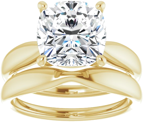 Sužadėtuvių Žiedas 14k yellow gold Cushion 9mm (8)