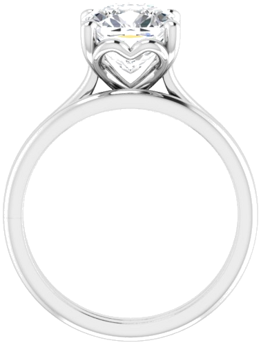 14K White  8 mm Cushion Solitaire Engagement Ring Mounting (7)