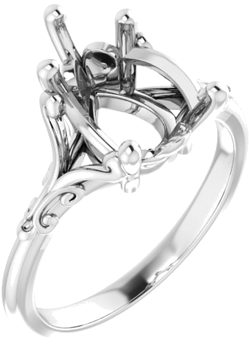 Sužadėtuvių Žiedas „Solitaire“ 585 Baltojo Aukso Pear Shape 12mm x 8mm (1)