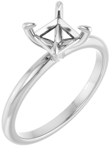 Sužadėtuvių Žiedas „Solitaire“ 585 Baltojo Aukso Square 5.5mm (1)