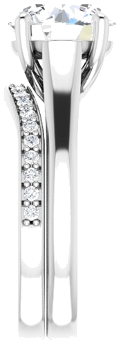 Sužadėtuvių Žiedas „Solitaire“ 585 Baltojo Aukso Round 9mm (9)