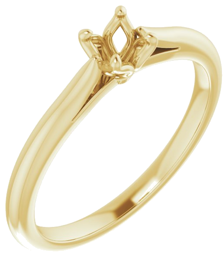 Sužadėtuvių Žiedas „Solitaire“ 585 Geltonojo Aukso Round 4.1mm (1)