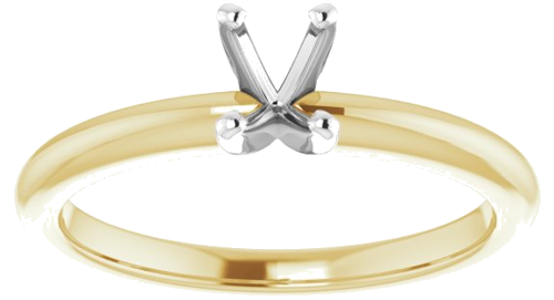 14K Yellow   White  6x4 mm Oval Solitaire Engagement Ring Mounting (3)