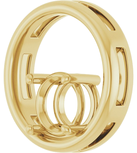Pakabukas „Solitaire Circle“ 14k yellow gold Round 8mm (2)