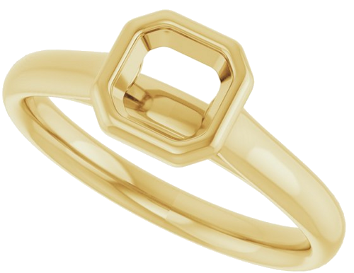 Sužadėtuvių Žiedas „Bezel-Set Solitaire“ 14k yellow gold Asscher 5mm (5)