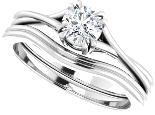 14K White 4.8 mm Round Solitaire Engagement Ring Mounting (10)