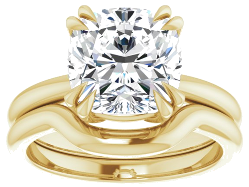 Sužadėtuvių Žiedas „Double Claw-Prong Solitaire“ 18k yellow gold Cushion 9mm (8)