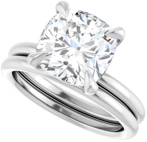 Sužadėtuvių Žiedas „Claw-Prong Solitaire“ 14k white gold Cushion 9mm (10)