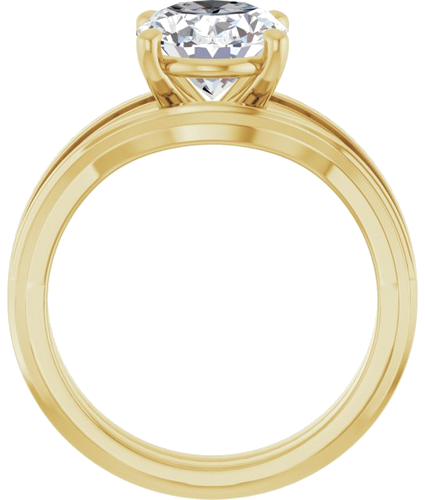 Sužadėtuvių Žiedas „Solitaire“ 14k yellow gold Oval 10mm x 8mm (7)