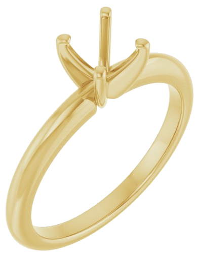 14K Yellow  5.8 mm Round Solitaire Engagement Ring Mounting (1)