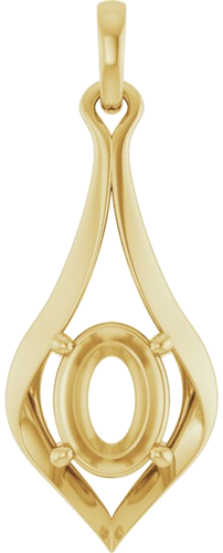 Pakabukas „Solitaire“ 18k yellow gold Oval 8mm x 6mm (1)