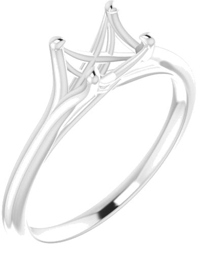 Sužadėtuvių Žiedas „Solitaire“ 14k white gold Round 6.5mm (1)