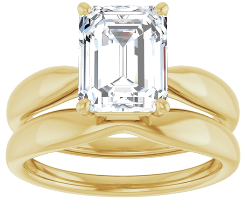 Sužadėtuvių Žiedas 14k yellow gold Emerald 9mm x 7mm (8)