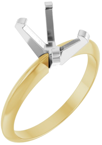 Sužadėtuvių Žiedas „Solitaire“ 585 Baltojo Ir Geltonojo Aukso Emerald 7.5mm x 5.5mm (1)