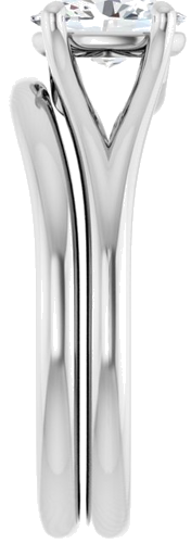 Sužadėtuvių Žiedas „Solitaire“ 14k white gold Oval 7mm x 5mm (9)