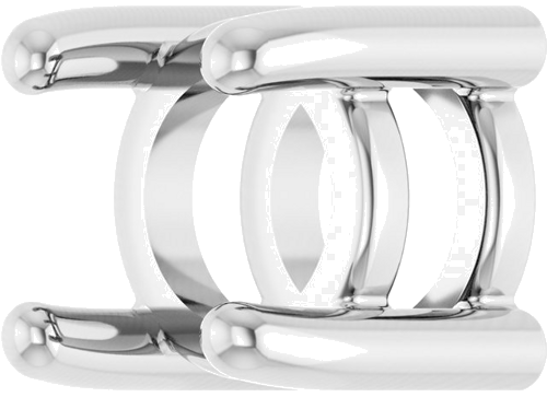 14K White 4 mm Round Cabochon Pendant Mounting (2)