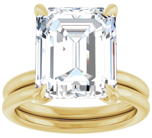 Sužadėtuvių Žiedas „Claw-Prong Solitaire“ 14k yellow gold Emerald 12mm x 10mm (8)
