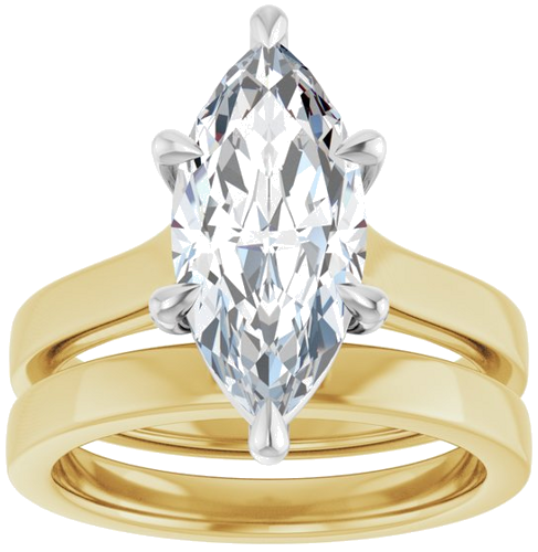 Sužadėtuvių Žiedas „Claw-Prong“ 14k yellow/white gold Marquise 15mm x 7mm (8)
