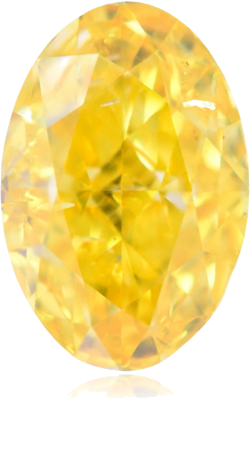 0.45 carat Fancy Vivid Yellow-SI2 Natūralus Oval Deimantas (1)