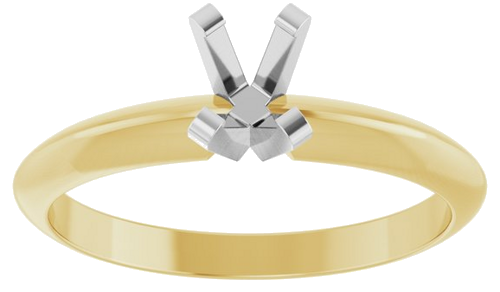Sužadėtuvių Žiedas „Solitaire“ 14k yellow/white gold Oval 6mm x 4mm (3)