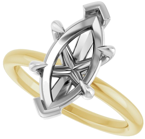 Sužadėtuvių Žiedas „Claw-Prong Solitaire“ 14k yellow/white gold Marquise 14mm x 7mm (5)