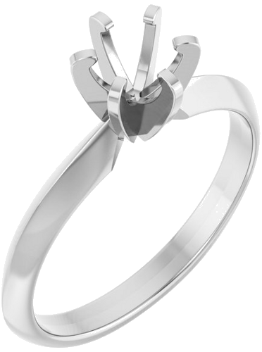 14K White 5.1 mm Round Solitaire Engagement Ring Mounting (1)