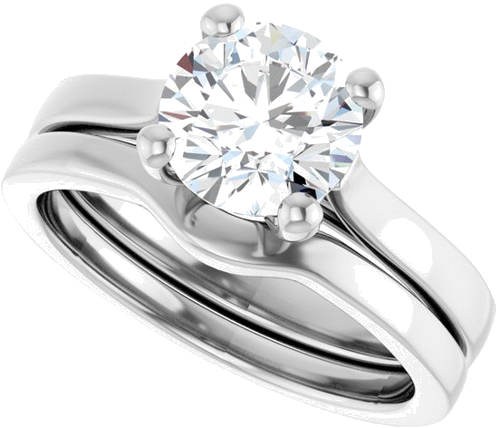 Sužadėtuvių Žiedas 14k white gold Round 7.4mm (10)