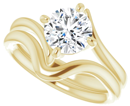 14K Yellow  7 mm Round Solitaire Engagement Ring Mounting (10)