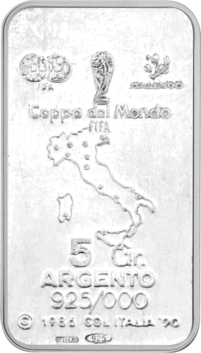 5 г Антикварный серебряный слиток Финал Кубка FIFA 1990 Наполи (2)