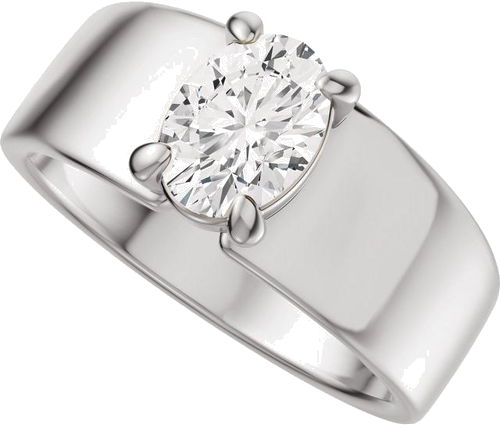 Sužadėtuvių Žiedas „Solitaire“ 14k white gold Oval 8.5mm x 6.5mm (5)