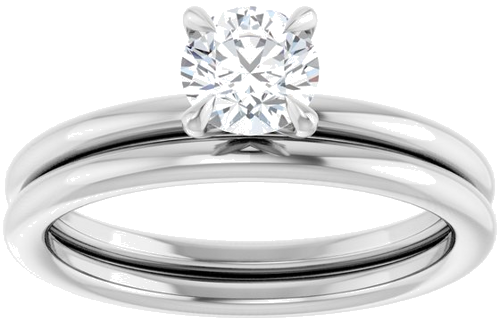 Sužadėtuvių Žiedas „Claw-Prong Solitaire“ 14k white gold Round 5.2mm (8)