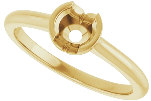Sužadėtuvių Žiedas „Half-Bezel Solitaire“ 14k yellow gold Round 4.8mm (5)
