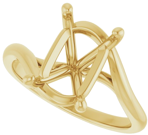 Sužadėtuvių Žiedas „Bypass“ 10k yellow gold Emerald 10mm x 7mm (5)