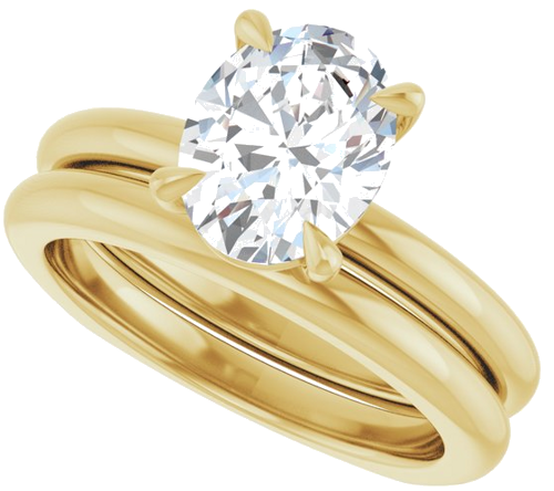 Sužadėtuvių Žiedas „Claw-Prong Euro Shank“ 14k yellow gold Oval 9mm x 7mm (10)