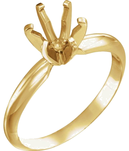 Sužadėtuvių Žiedas „Pre-Notched Lightweight Solitaire“ 10k yellow gold Round 6mm x 6.6mm (1)