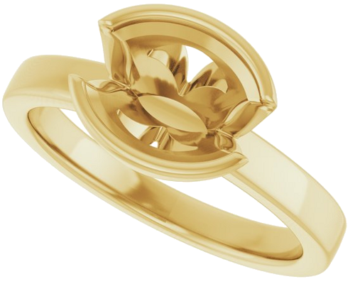 Sužadėtuvių Žiedas „Half-Bezel Solitaire“ 14k yellow gold Oval 9mm x 7mm (5)