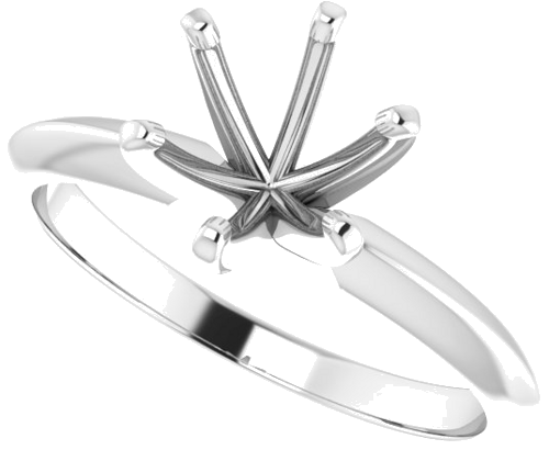 Sužadėtuvių Žiedas „Light Solitaire“ 585 Baltojo Aukso Round 6.6mm x 7.2mm (5)