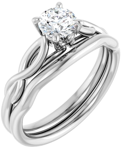 14K White  5.2 mm Round Solitaire Engagement Ring Mounting (6)