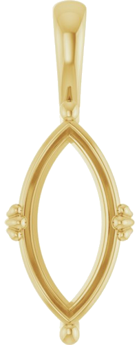 Pakabukas „Decorative Prong Solitaire“ 14k yellow gold Marquise 16mm x 8mm (1)