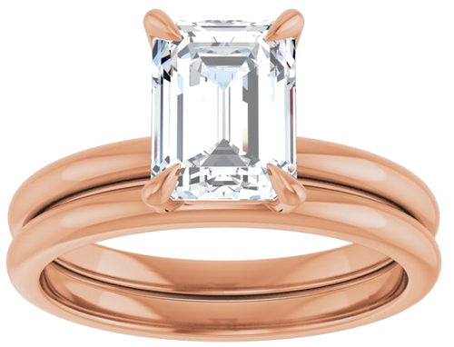 Sužadėtuvių Žiedas „Solitaire“ 10k rose gold Emerald 8mm x 6mm (8)