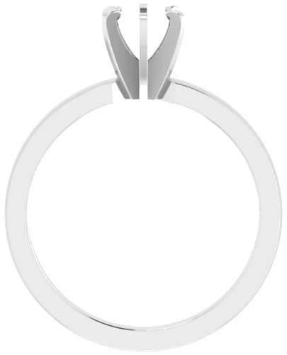 14K White 5-5.3 mm Round Solitaire Engagement Ring Mounting (2)