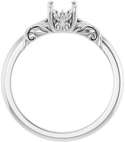 14K White  7x5 mm Oval Solitaire Engagement Ring Mounting (2)