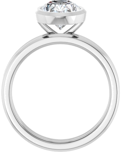 Sužadėtuvių Žiedas „Bezel-Set Solitaire“ 14k white gold Oval 10mm x 7mm (7)