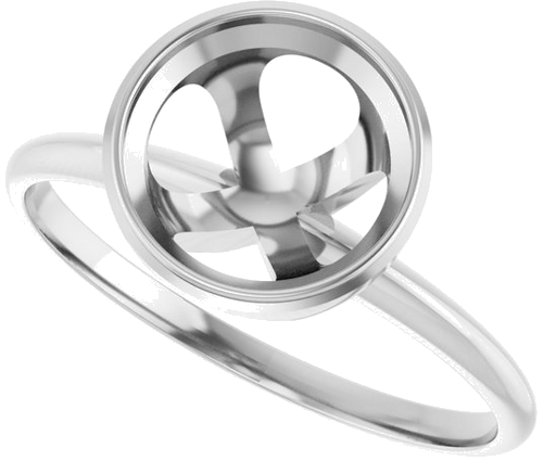 14K White 8.2 mm Round Solitaire Engagement Ring Mounting (5)