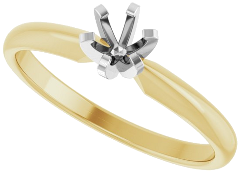 Sužadėtuvių Žiedas „Claw-Prong Solitaire“ 14k yellow/white gold Round 4.1mm (5)