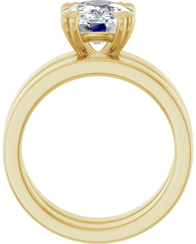 Sužadėtuvių Žiedas „Double Claw-Prong Solitaire“ 14k yellow gold Elongated Cushion 10mm x 8mm (7)