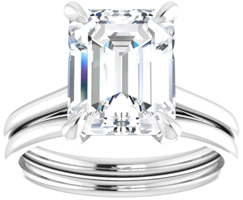 Sužadėtuvių Žiedas „Solitaire“ 585 Baltojo Aukso Emerald 10mm x 8mm (8)